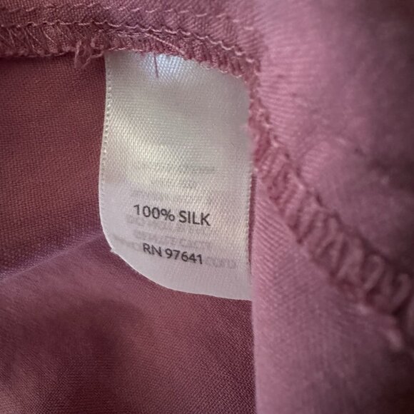 J Jill Shirt Womens Large 100% Silk Pink Lightweight Casual Button Up Sleeves - Picture 9 of 10